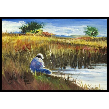 Carolines Treasures Fisherman On The Bank Indoor and Outdoor Mat- 24 x 36 in. JMK1125JMAT